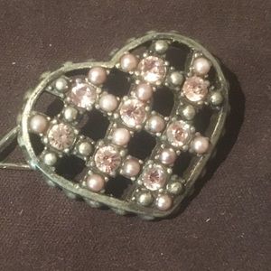 Heart Hair Jewelry w/ Pearls & Swarovski Crystals